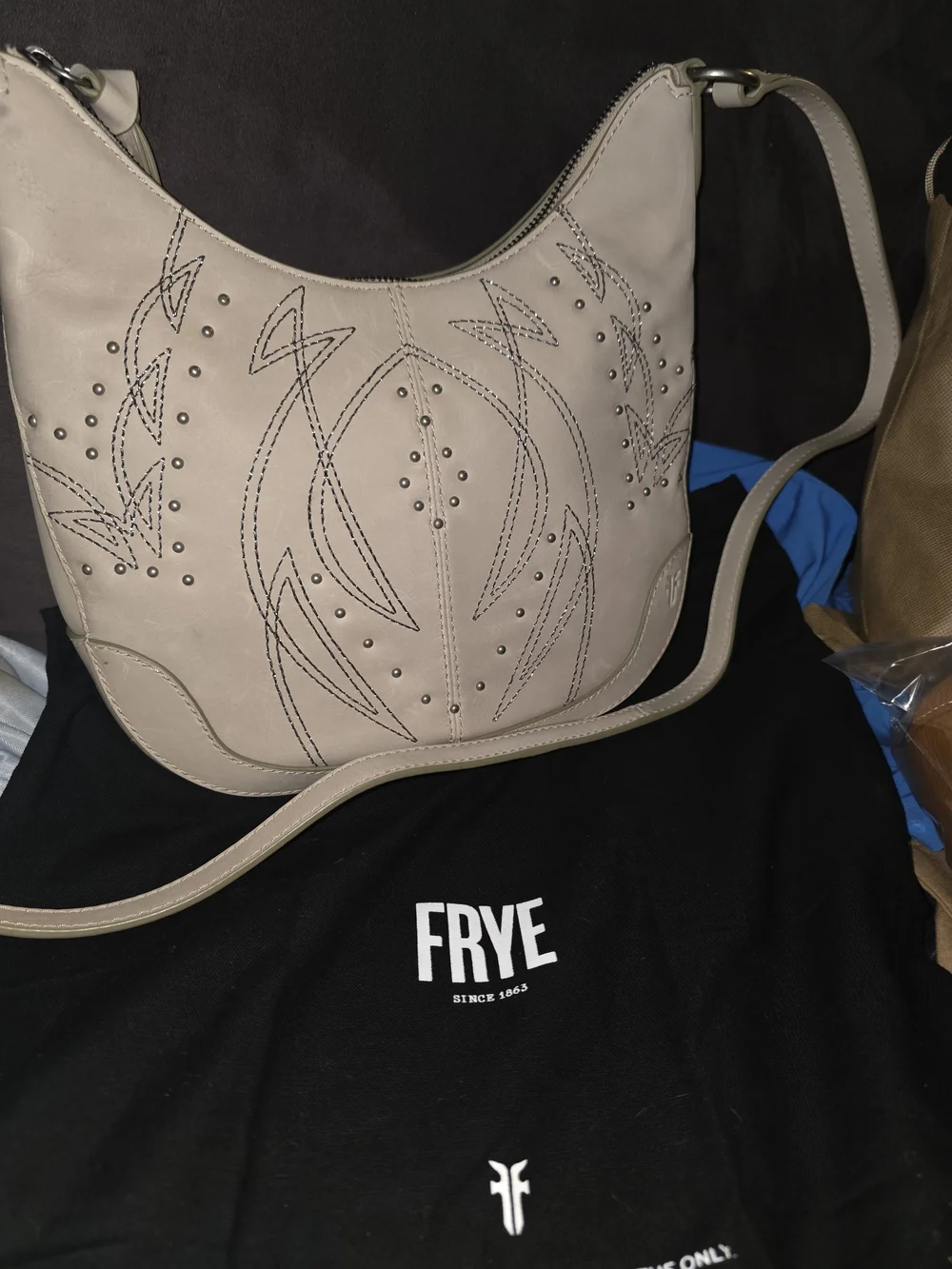 FRYE Women's Beige Crossbody Or Shoulder Bag Gorgeous & Very Rare. XSoft Leather